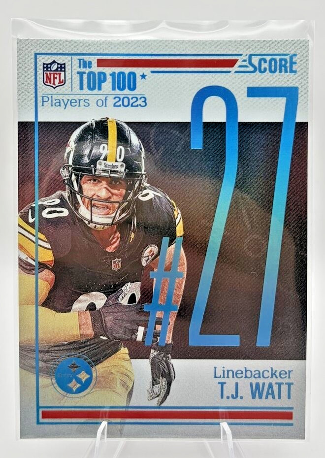 2023 Panini Score The Top 100 T.J. Watt #27 Steelers NM Case Hit SSP 2023 Panini Score The Top 100 T.J. Watt #27 Steelers NM Case Hit SSP