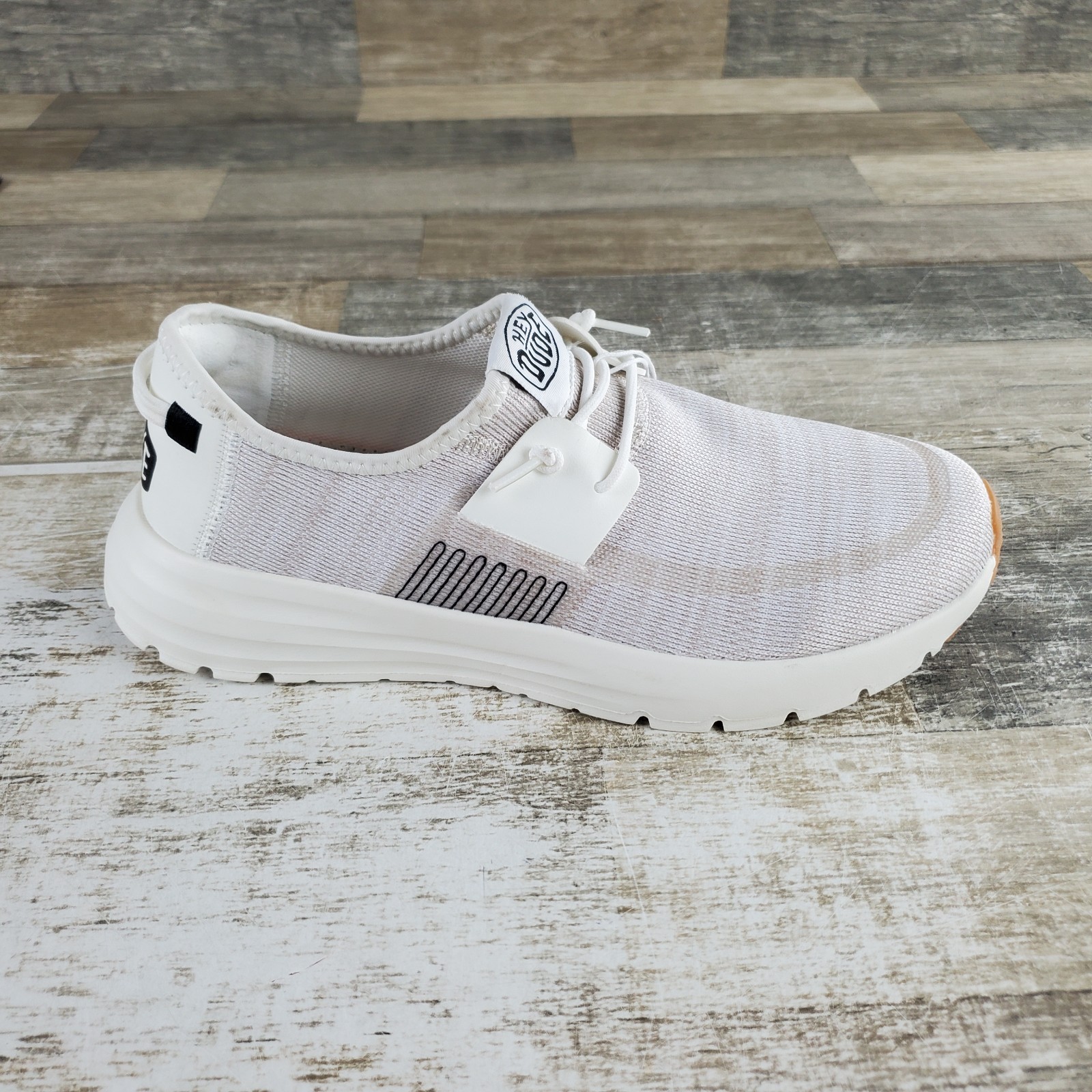 Hey Dude Sirocco Mens Shoes Sz 9 Athletic Neutral White Knit Slip-On Sneakers Hey Dude Sirocco Mens Shoes Sz 9 Athletic Neutral White Knit Slip-On Sneakers