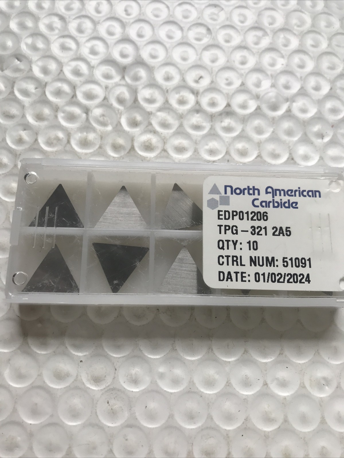North American Carbide Inserts TPG-321 Grade 2A5 (51091) New Qty 10 North American Carbide Inserts TPG-321 Grade 2A5 (51091) New Qty 10