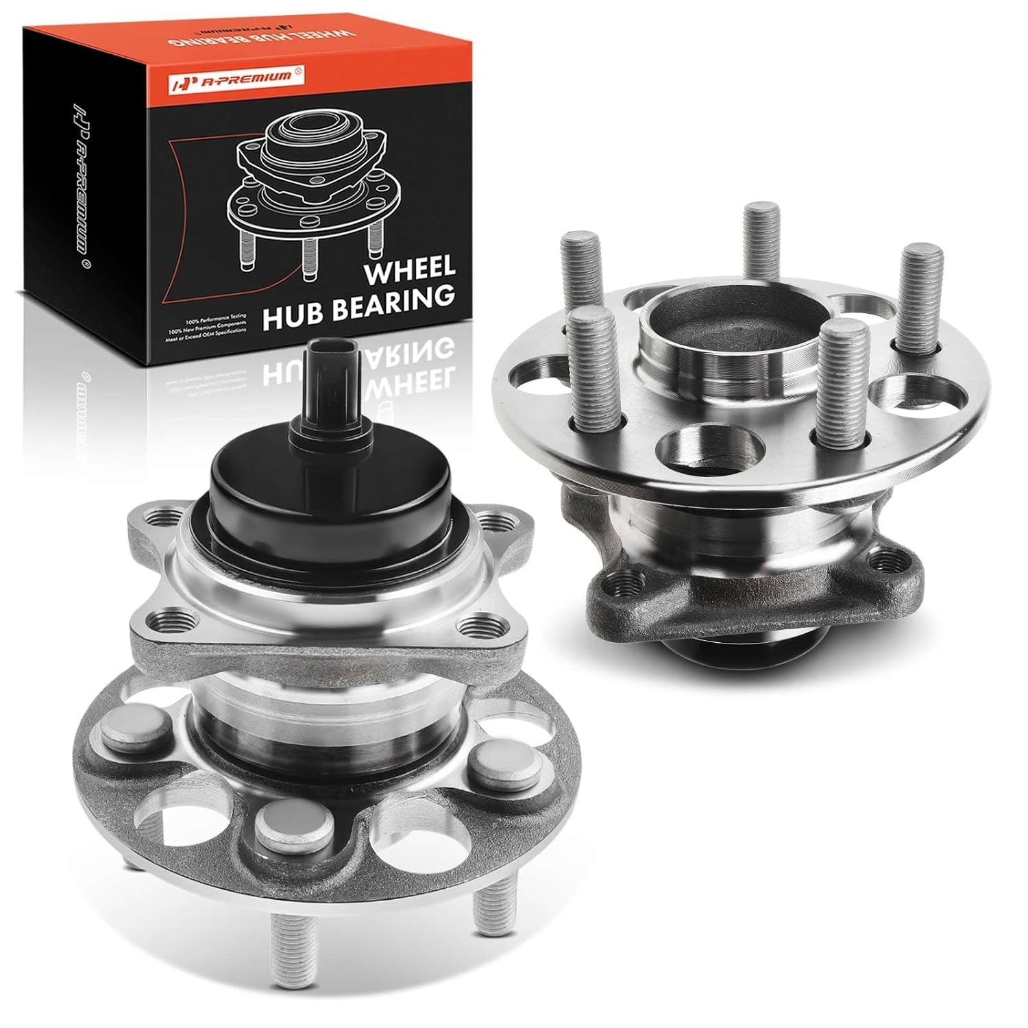 A-Premium 2 x Rear Wheel Bearing and Hub Assembly with ABS & 5-Lug