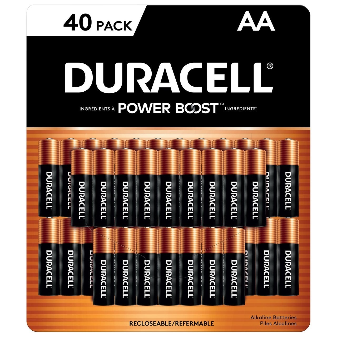Duracell AA Batteries 40 Count Coppertop Alkaline 1.5V Power Boost Long Lasting Duracell AA Batteries 40 Count Coppertop Alkaline 1.5V Power Boost Long Lasting