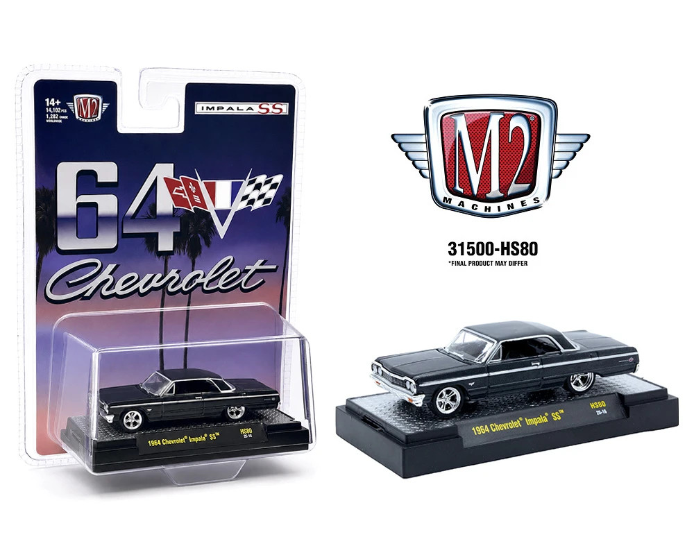 M2 1964 Chevrolet Impala Hard Top – Daytona Blue Metallic 31500-HS80 1/64