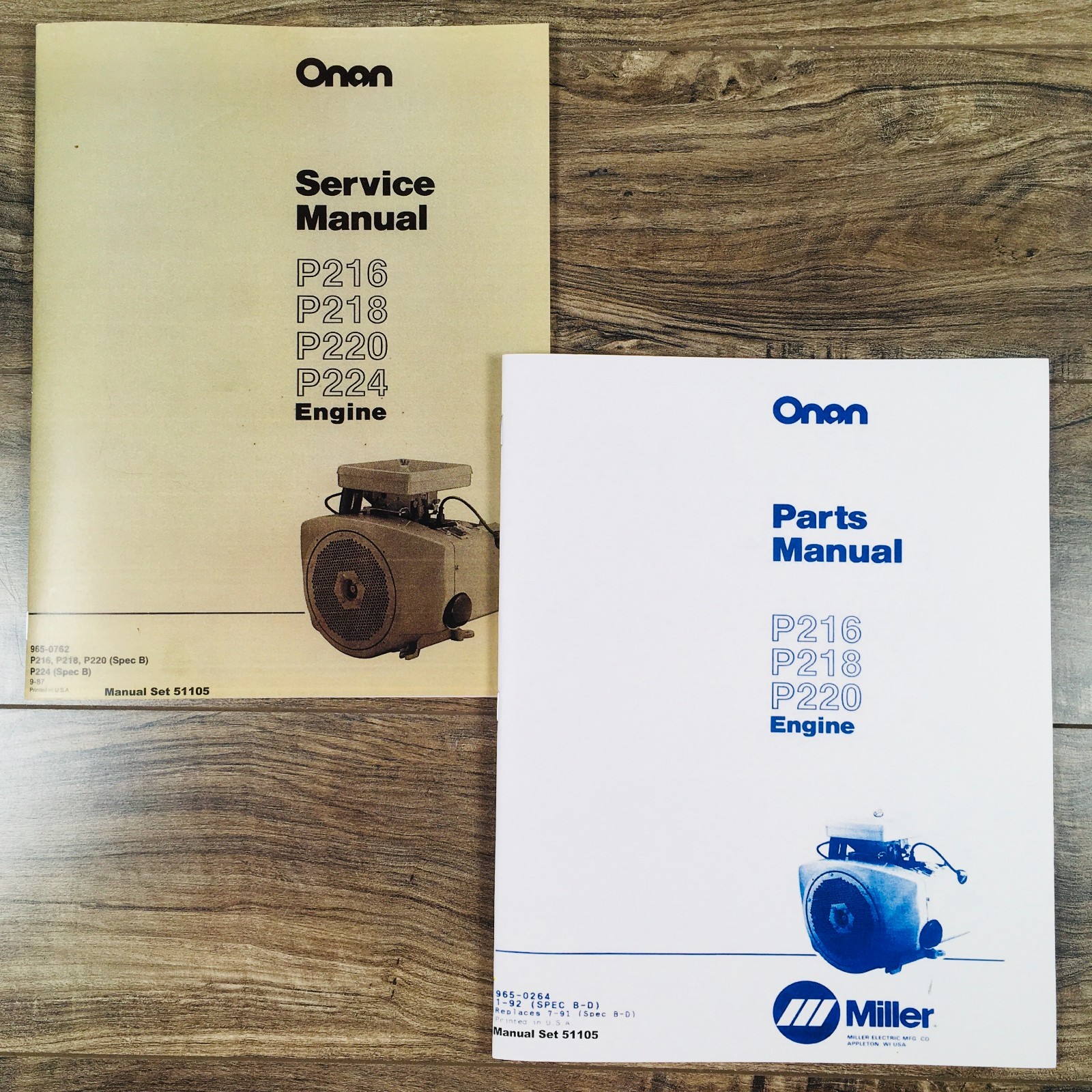Service Parts Manual Set for Onan Engine 16 18 20 24 Hp Shop Repair Overhaul