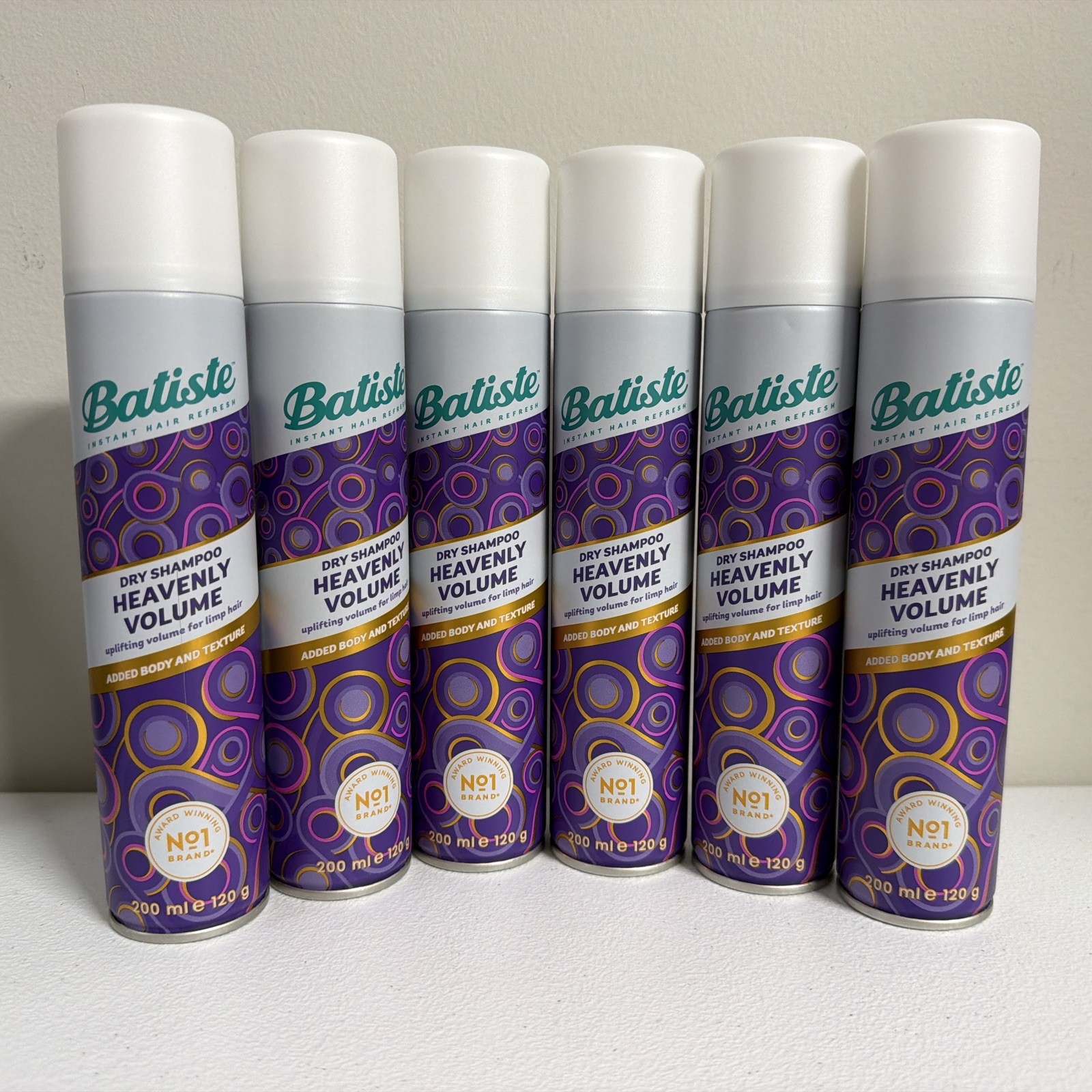 NEW 6x Batiste Batiste Dry Shampoo Heavenly Volume 6.73 oz/200 ml NEW 6x Batiste Batiste Dry Shampoo Heavenly Volume 6.73 oz/200 ml