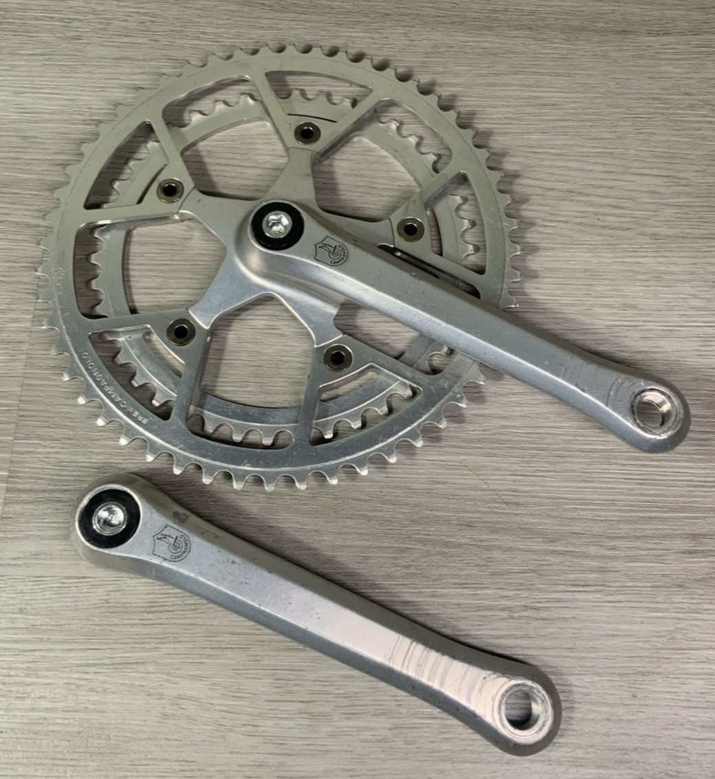 CAMPAGNOLO VICTORY CRANKSET DOUBLE 170 MM ARMS 52-42 TOOTH 6, 7, OR 8 SPEED CAMPAGNOLO VICTORY CRANKSET DOUBLE 170 MM ARMS 52-42 TOOTH 6, 7, OR 8 SPEED