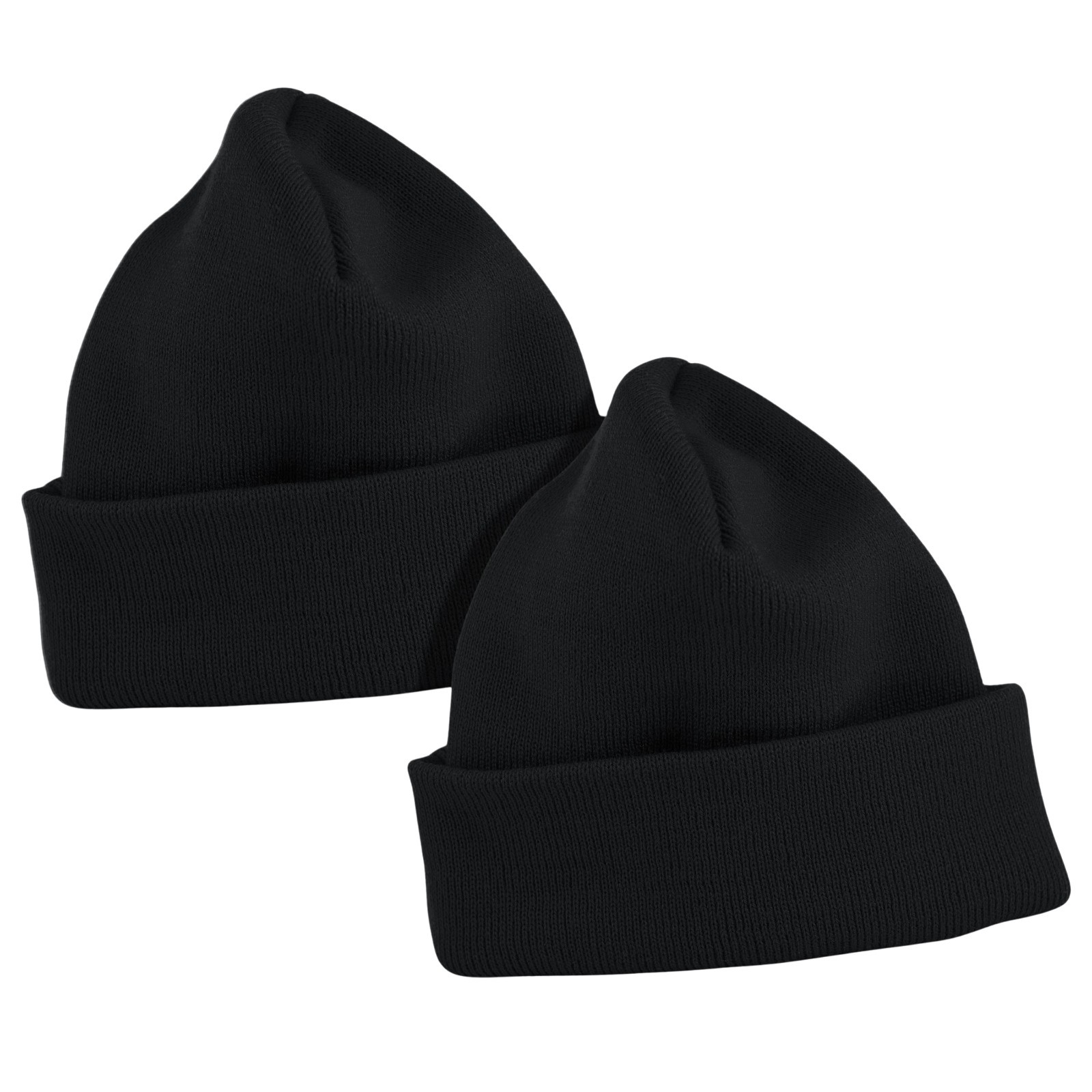 2 Pack Thick Winter Beanie Men Women Stretchy Thermal Knit Premium Cuffed Hat