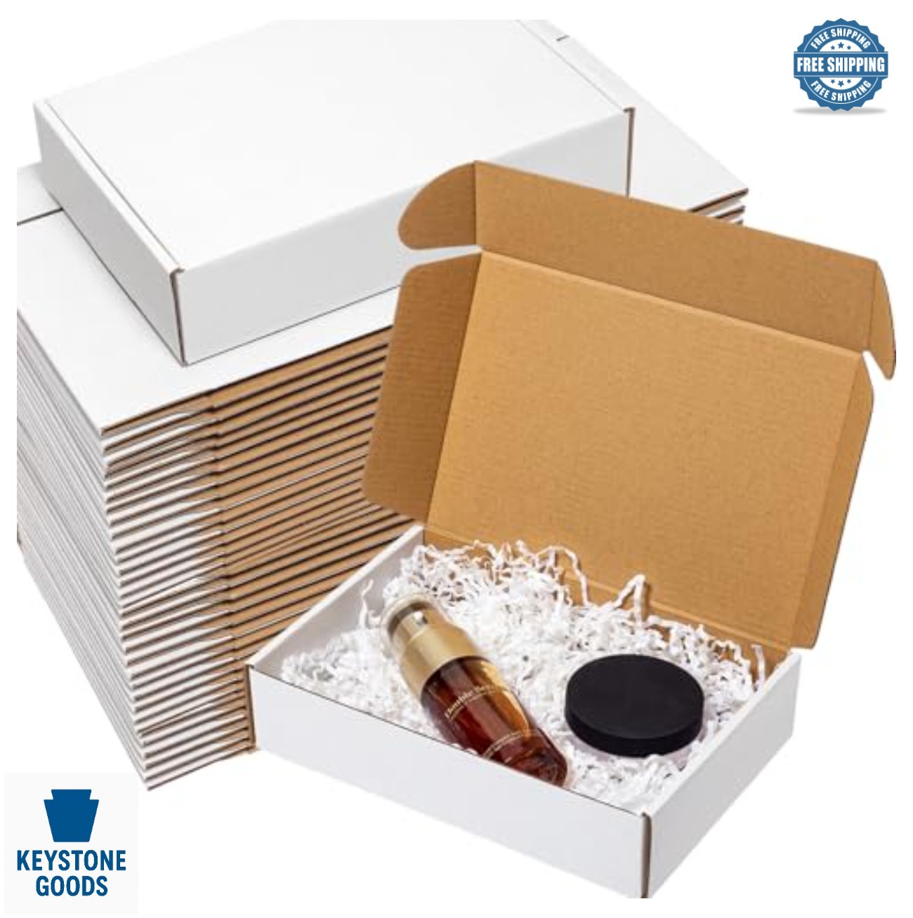 Shipping Boxes 9x6x2 Inch 60 Pack White Corrugated Cardboard Mailers For Small