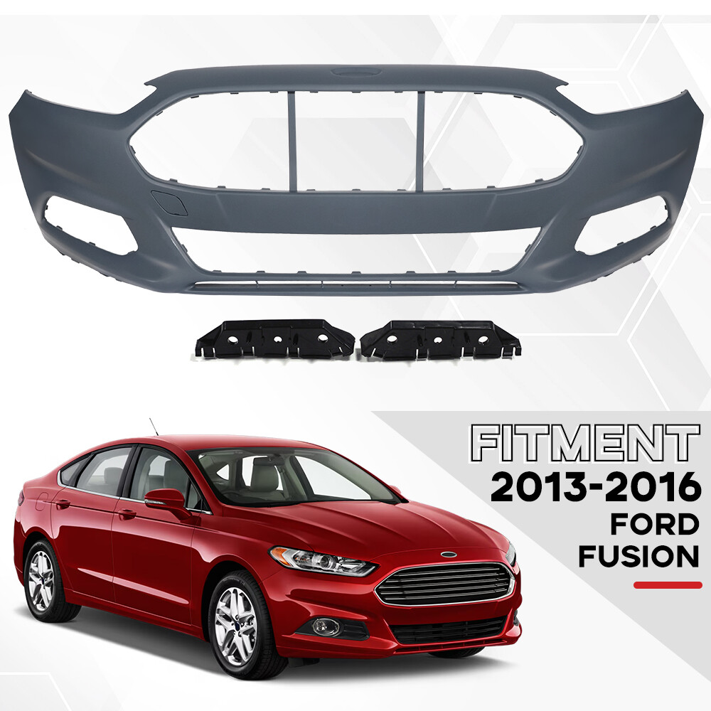Front Bumper Cover Kit With Bracket Fit For 2013-2016 Ford Fusion Primed Front Bumper Cover Kit With Bracket Fit For 2013-2016 Ford Fusion Primed