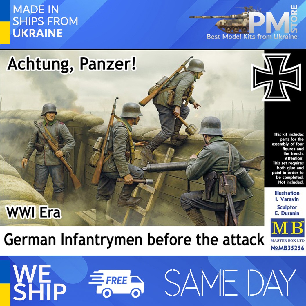 Master Box 35256 1/35 German Infantrymen before the attack. WWI era.