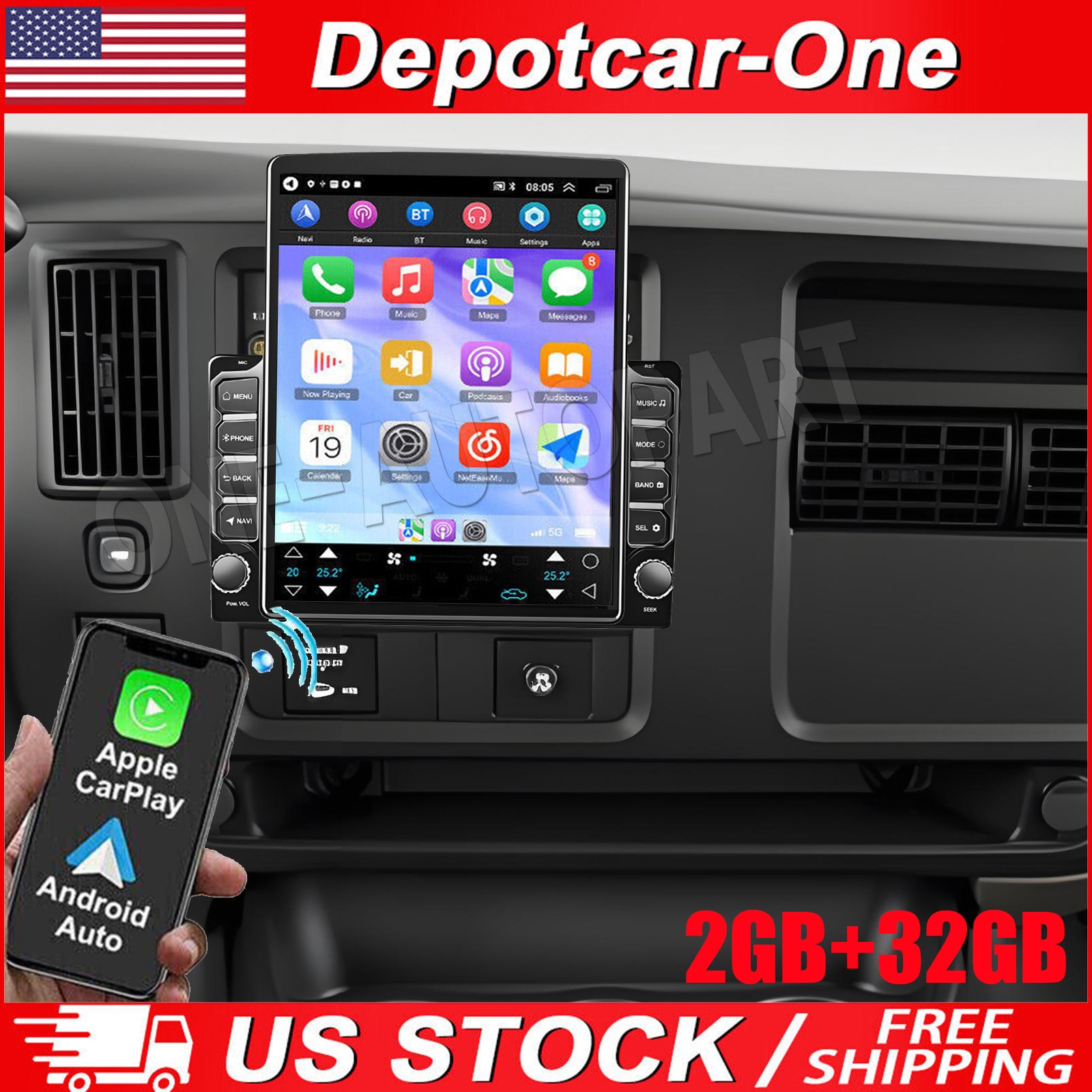 9.7'' For Chevrolet Express 2003-2006 Car Stereo Radio Android 13 CarPlay GPS FM