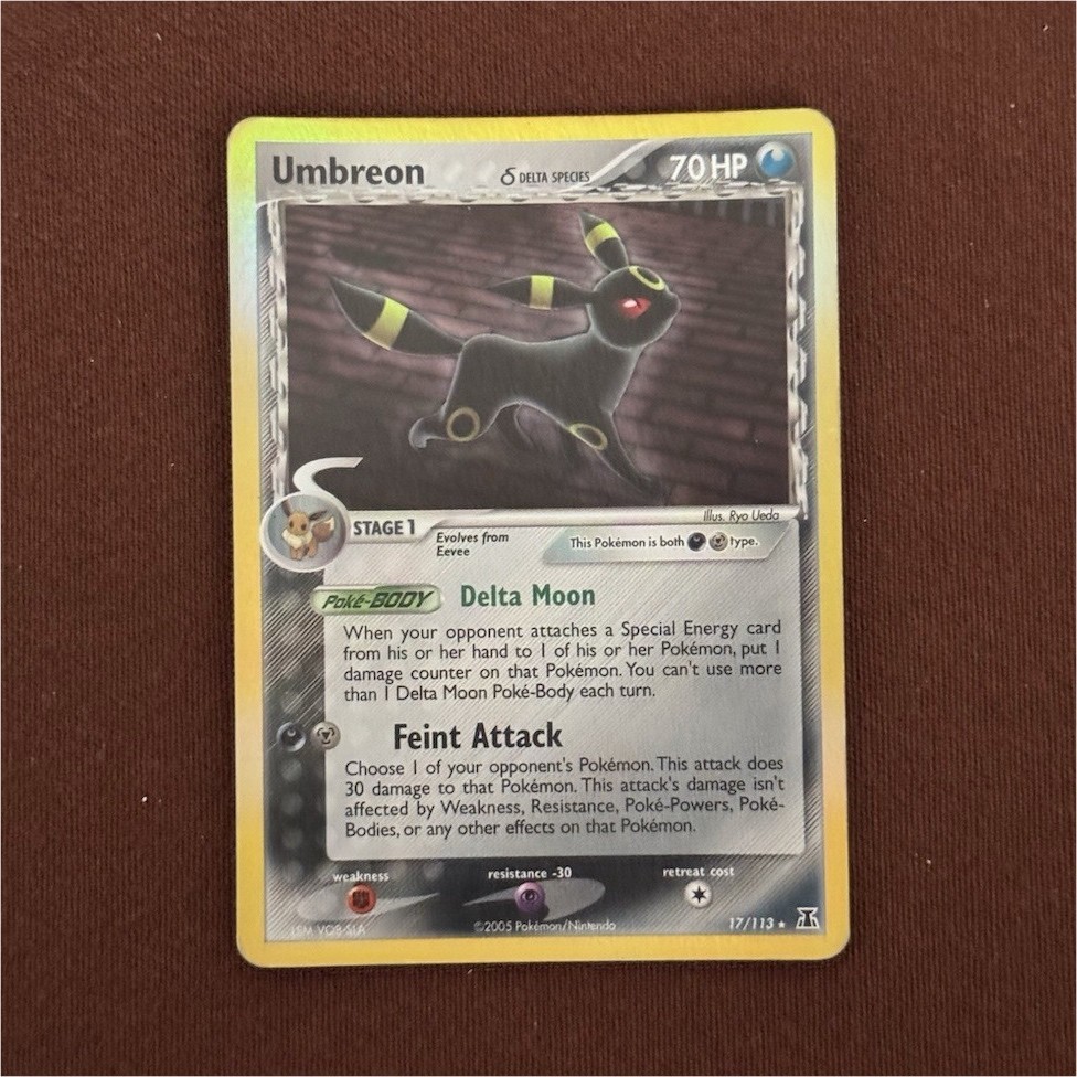 Pokemon Umbreon EX Delta Species 17/113 English Delta Species 2005 Pokemon Umbreon EX Delta Species 17/113 English Delta Species 2005