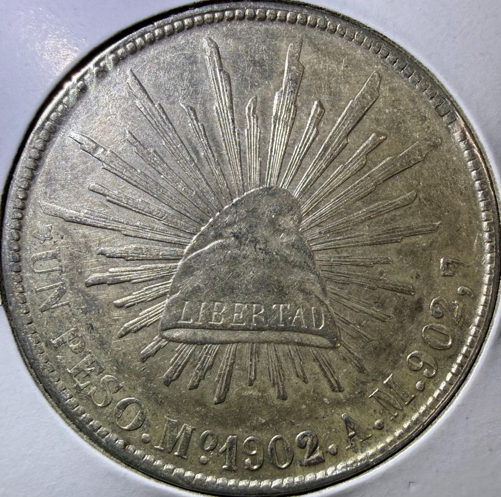1902-Mo AM Mexico 1 Peso Silver Coin 1902-Mo AM Mexico 1 Peso Silver Coin