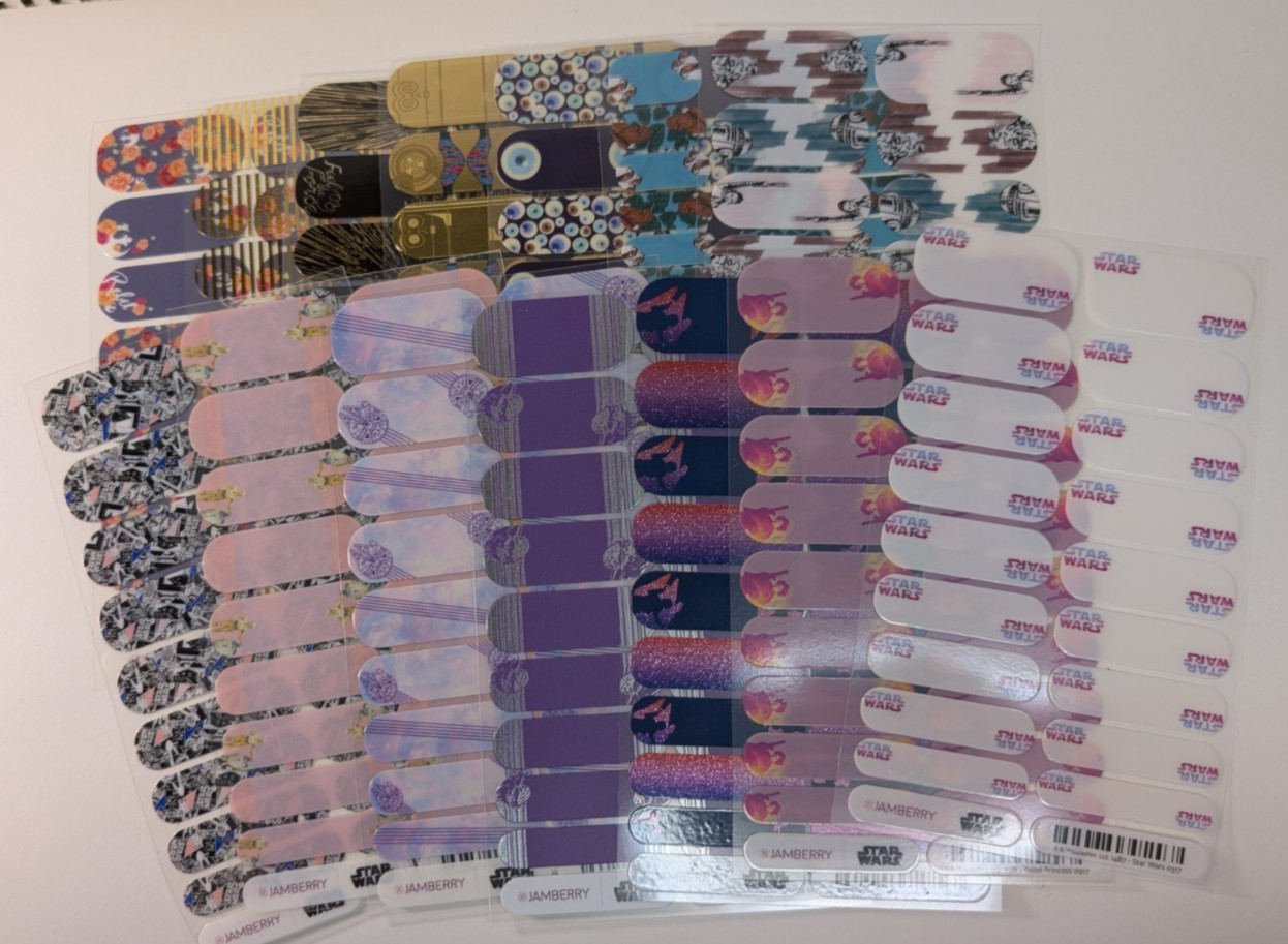 Jamberry Nail Wraps Full Sheets - Star Wars Sampler Set Disney - Lot of 14