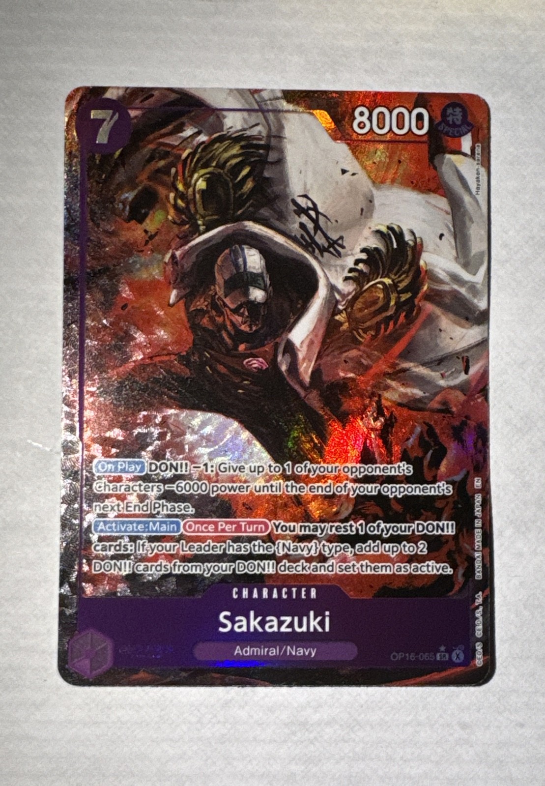 Sakazuki (Alternate Art) OP16-065 The Time of Battle Foil Sakazuki (Alternate Art) OP16-065 The Time of Battle Foil