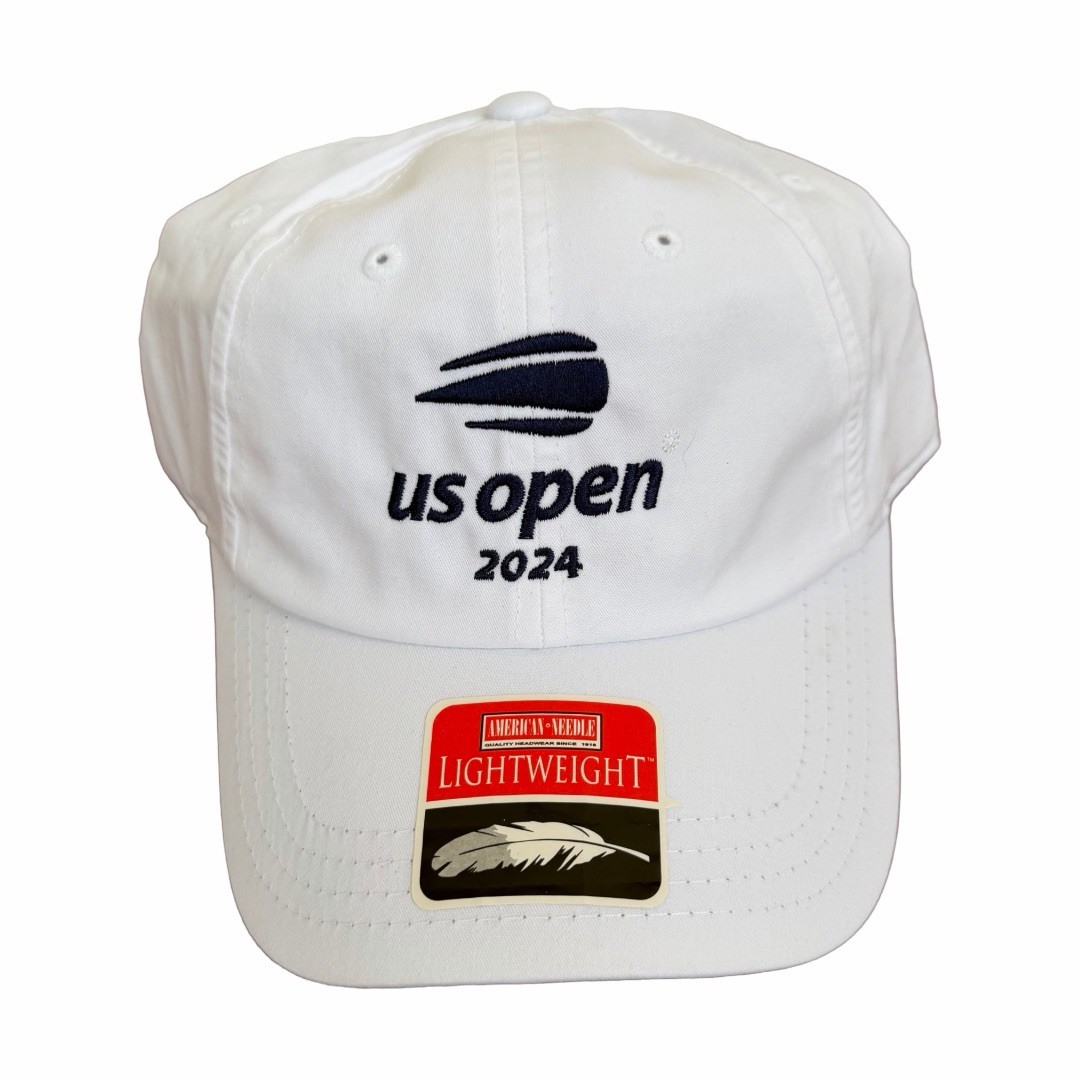 NEW 2024 US OPEN Tennis American Needle White Navy Embroidered StrapBack Hat Cap