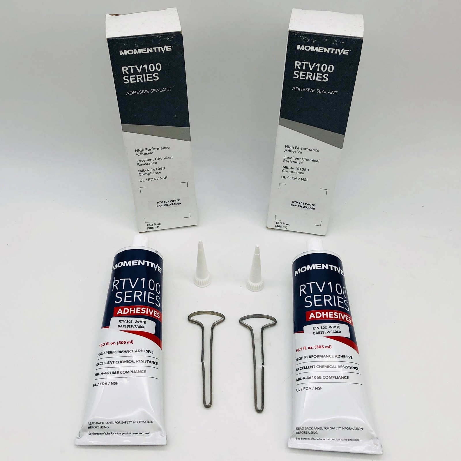 2x Momentive RTV 100 Series Silicon Rubber Adhesive Sealant RTV 102 WH 10.30oz