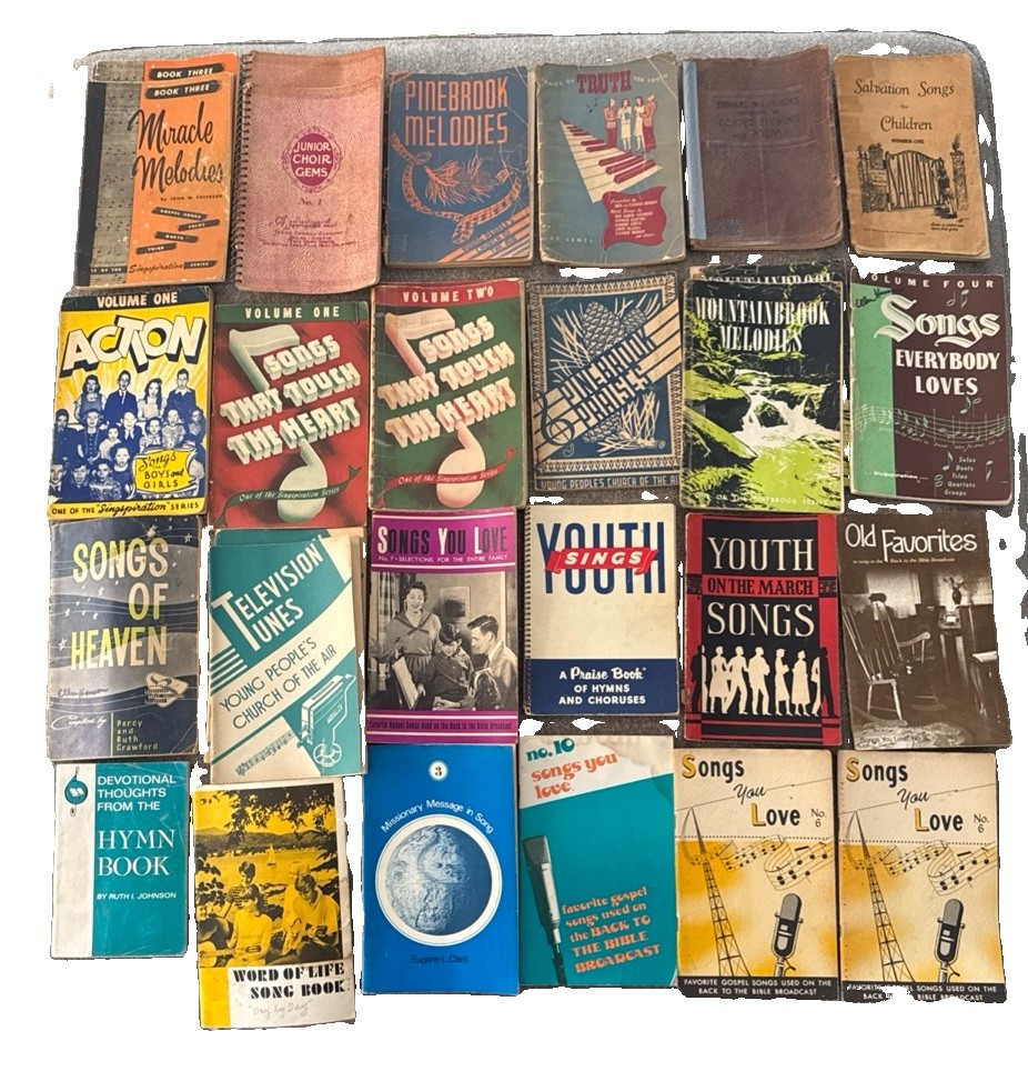 Lot of 25 Vintage 1930s-1950s Christian Hymnals Gospel Song Books Choir Music