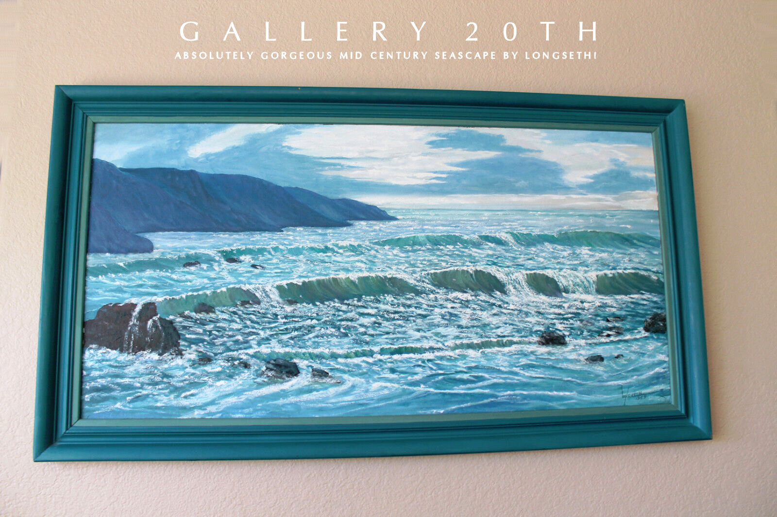 EPIC LONGSETH MID CENTURY EXPRESSIONIST OIL SEASCAPE PAINTING ORIG ART 60S VTG