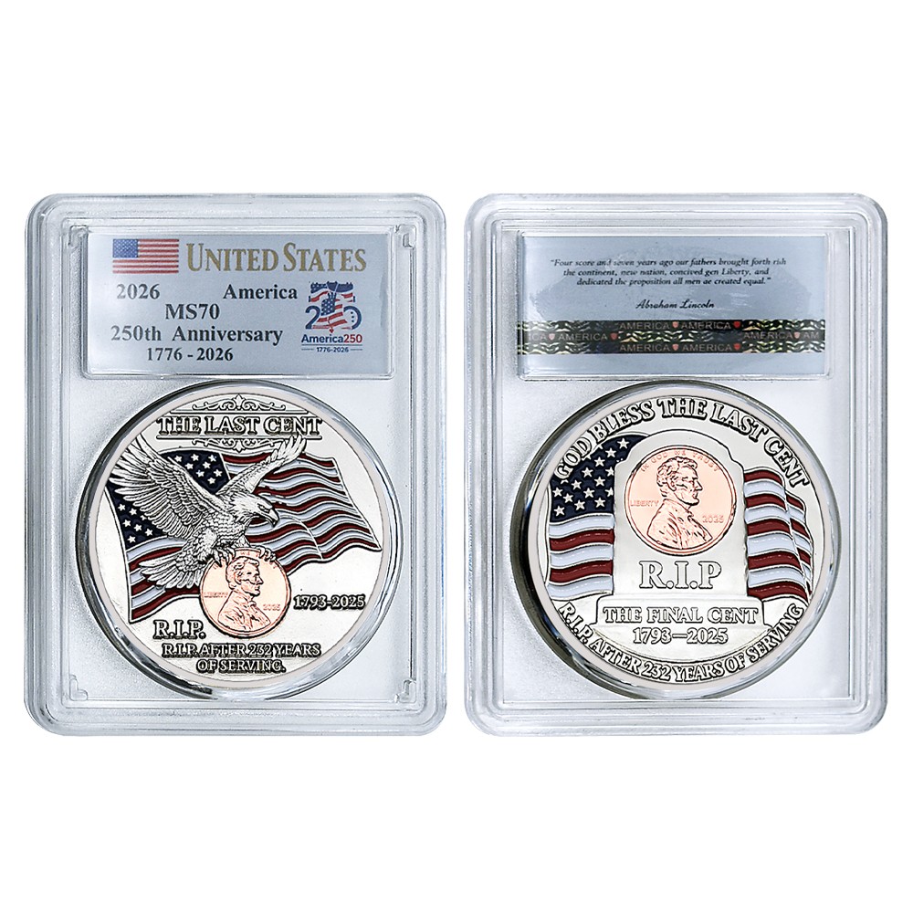 2026 US 250 Anniversary The Last Cent Commemorative Coin Eagle MS70 Collectible 2026 US 250 Anniversary The Last Cent Commemorative Coin Eagle MS70 Collectible