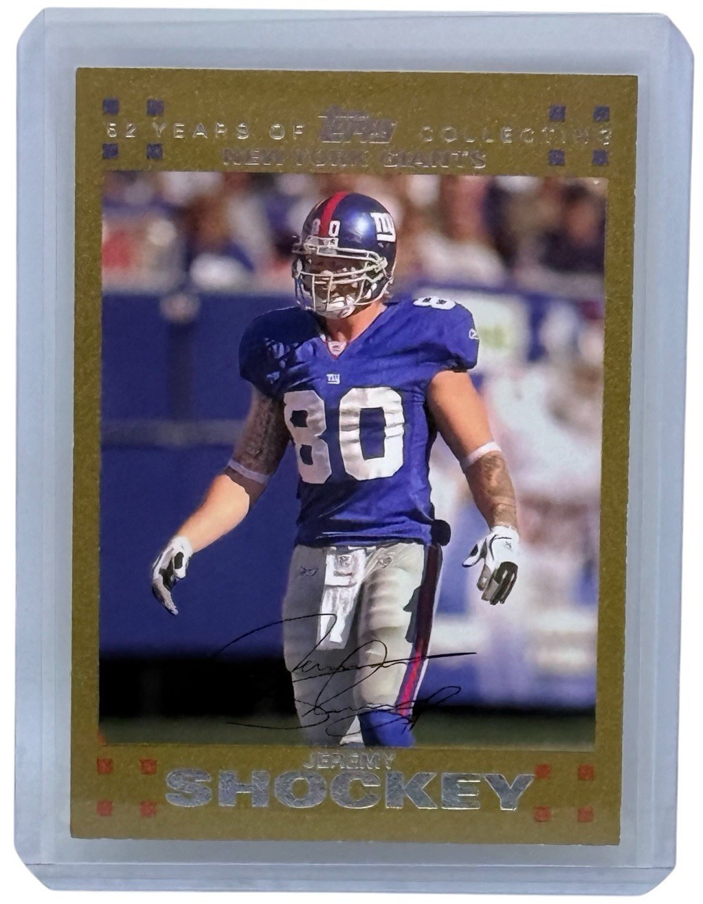 Jeremy Shockey 2007 Topps Gold #33/52 Parallel Card 52 Years Of Collecting #209 Jeremy Shockey 2007 Topps Gold #33/52 Parallel Card 52 Years Of Collecting #209