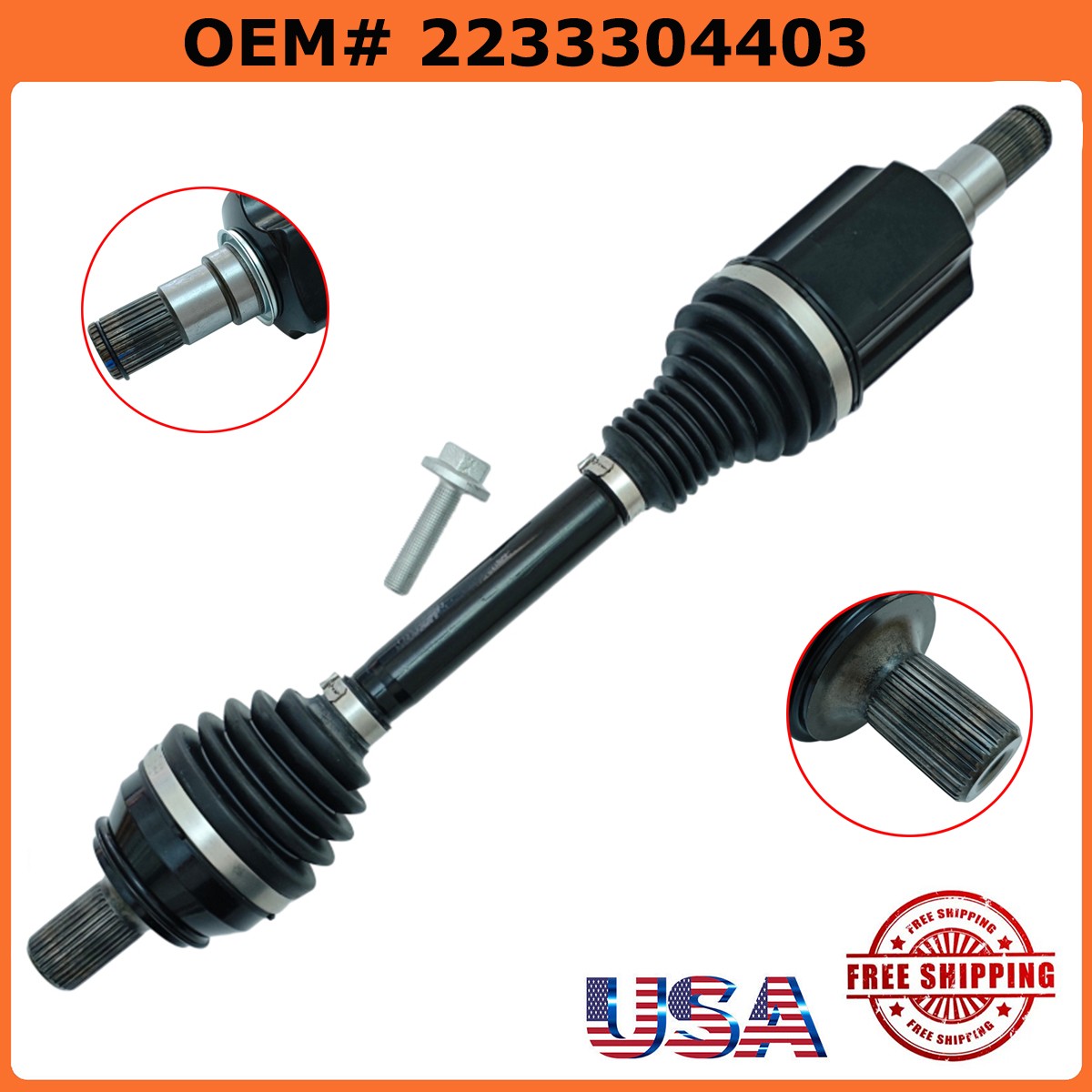 2233304403 Front Right Axle Shaft For 21-25 Mercedes-Benz S500 S580 W223 S-Class 2233304403 Front Right Axle Shaft For 21-25 Mercedes-Benz S500 S580 W223 S-Class
