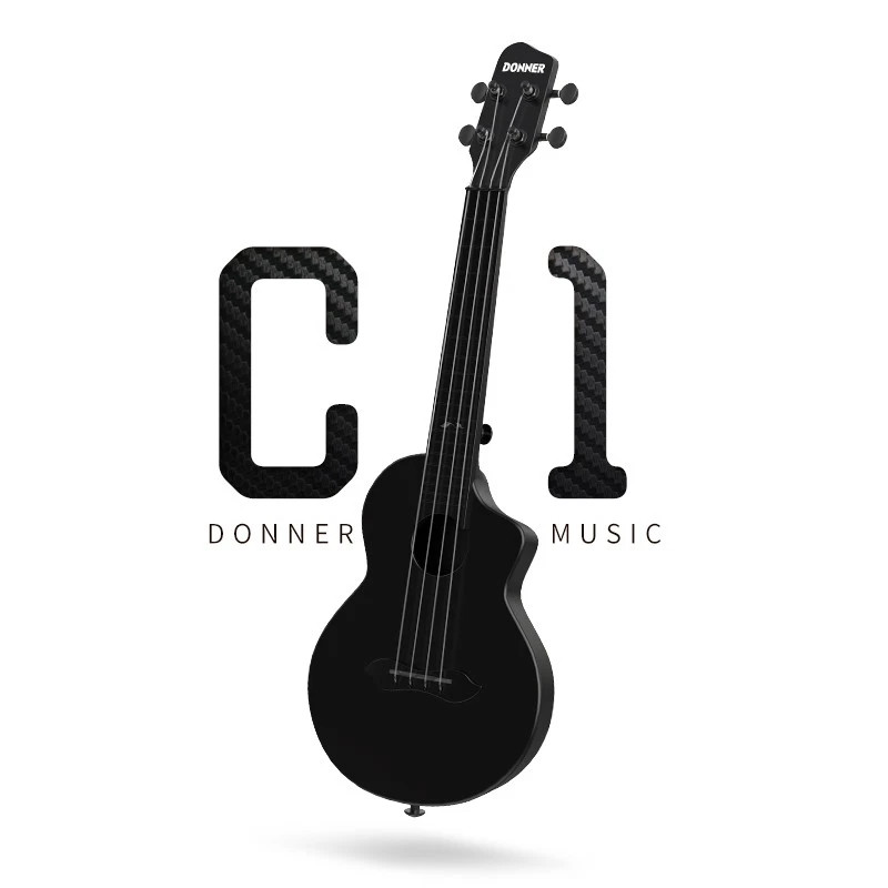 Donner C1 Concert Ukulele 23 inch Carbon Fiber Ukelele + Gig Bag Online Lessons