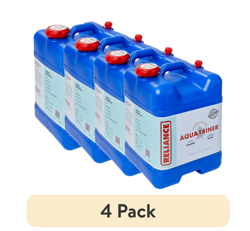 (4 pack) Reliance Aqua-Tainer Water Storage Container 7 Gallon