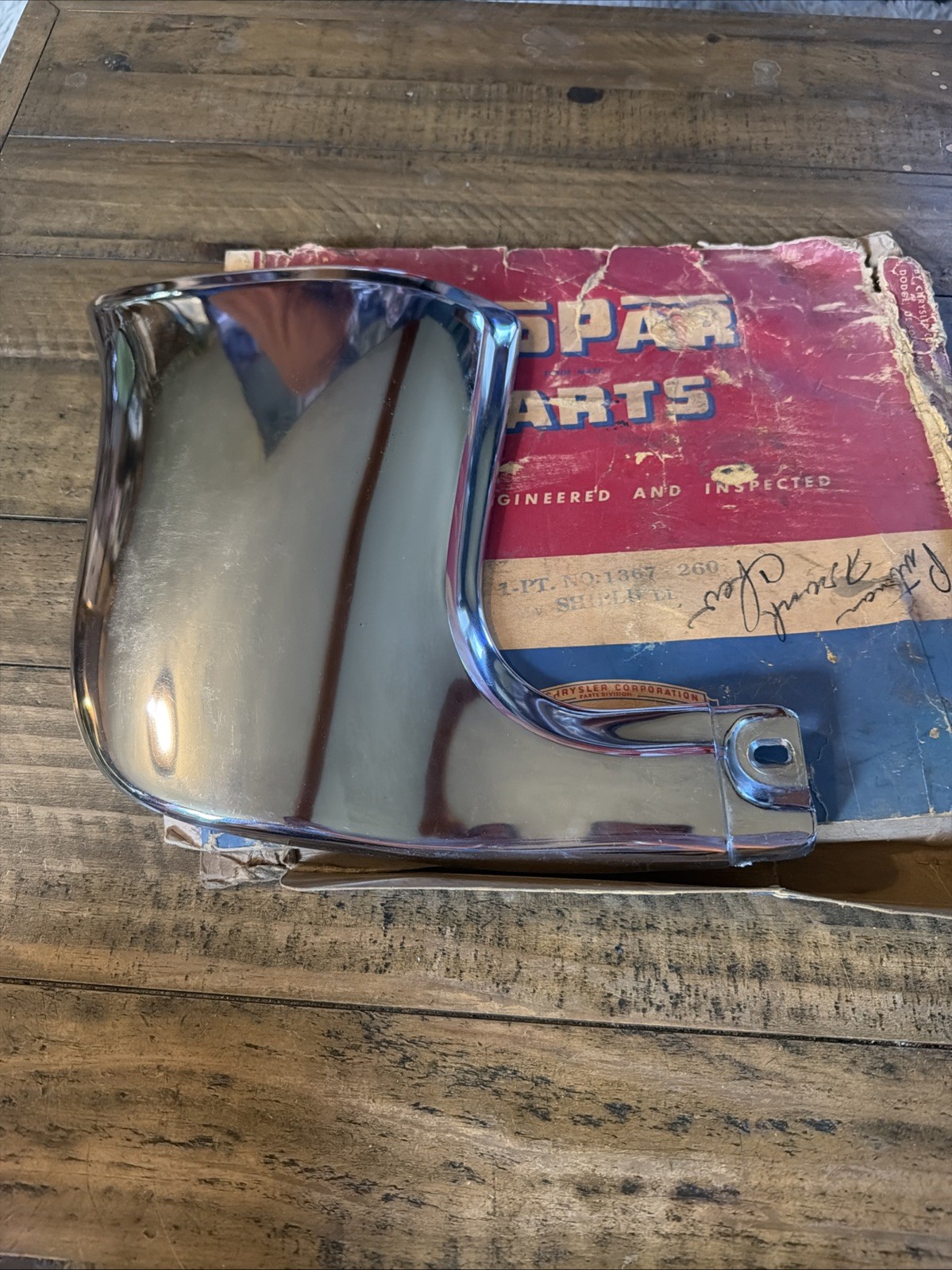 Mopar NOS 1951-52 Plymouth Right Rear Wheel Opening Chrome Stone Deflector New Mopar NOS 1951-52 Plymouth Right Rear Wheel Opening Chrome Stone Deflector New