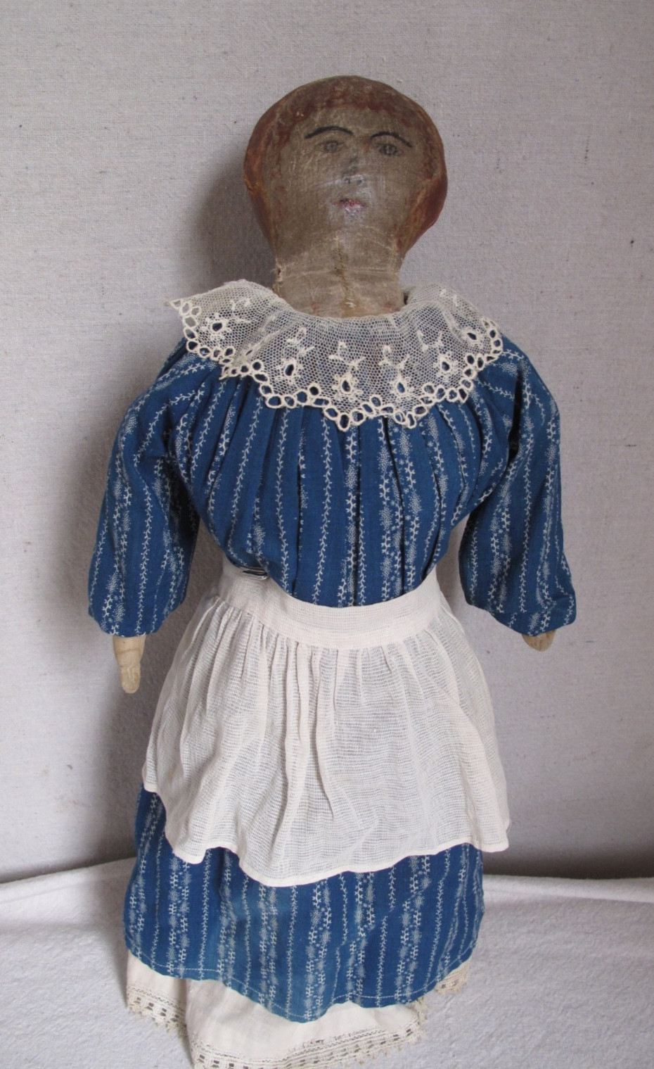 Antique 19th c. Folk Art Rag Doll 20” tall Painted Face Calico Dress c.1880\'s Antique 19th c. Folk Art Rag Doll 20” tall Painted Face Calico Dress c.1880\'s