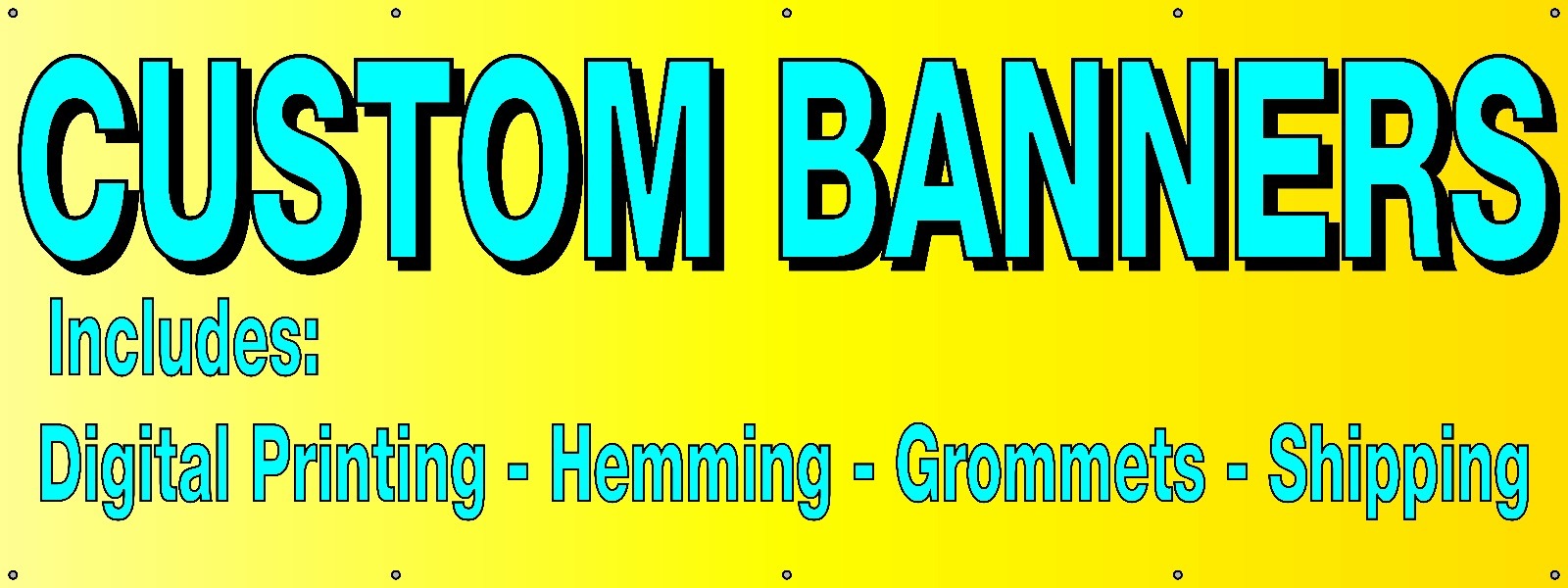 3x8 Custom Printed Banner With & Design: Ready To Hang 3x8 Custom Printed Banner With & Design: Ready To Hang