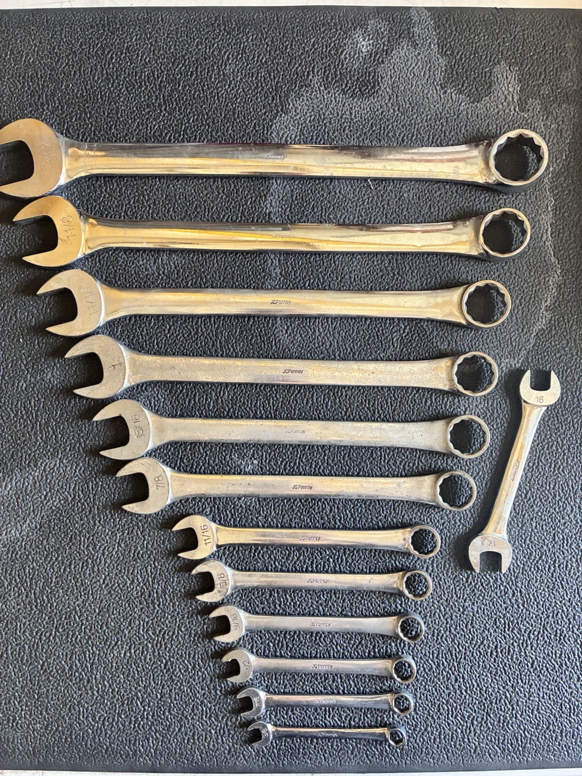 Vintage JC Penney 13-PcSAE Combination Wrench Set USA 3/8”-1-1/4” 12point (2) 6p Vintage JC Penney 13-PcSAE Combination Wrench Set USA 3/8”-1-1/4” 12point (2) 6p