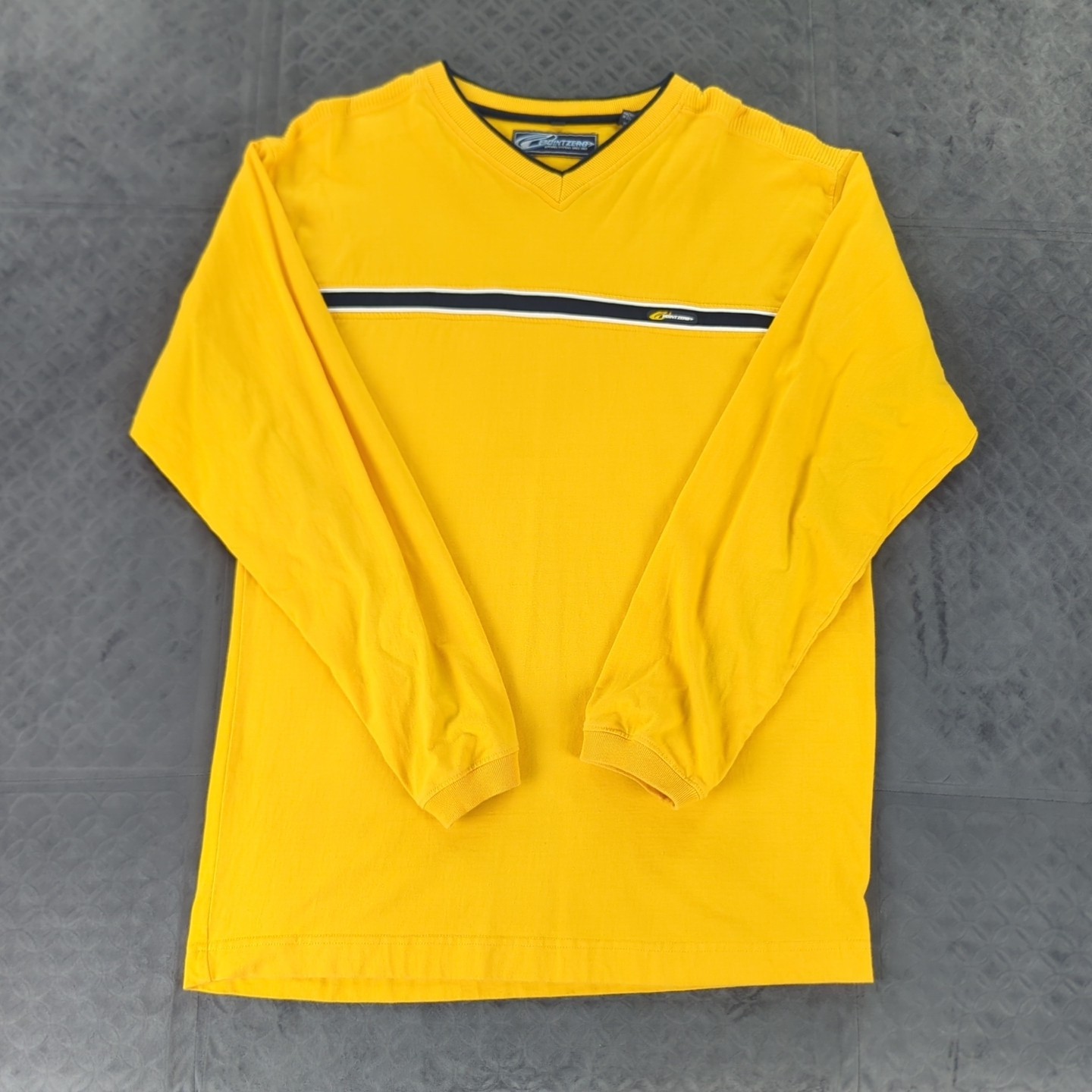 VTG Pointzero T Shirt Long Sleeve Y2K V Neck Yellow Men Medium VTG Pointzero T Shirt Long Sleeve Y2K V Neck Yellow Men Medium
