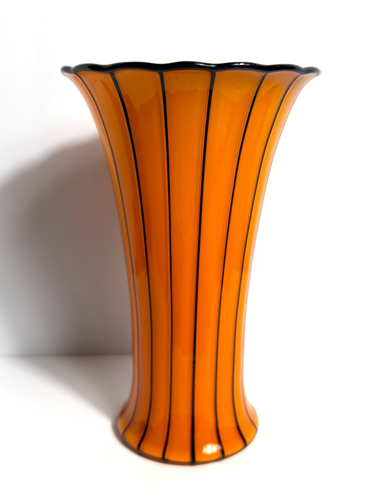 Antique Loetz Michael Powolny Tango Glass Vase Ausführung 157 Orange Black 1914