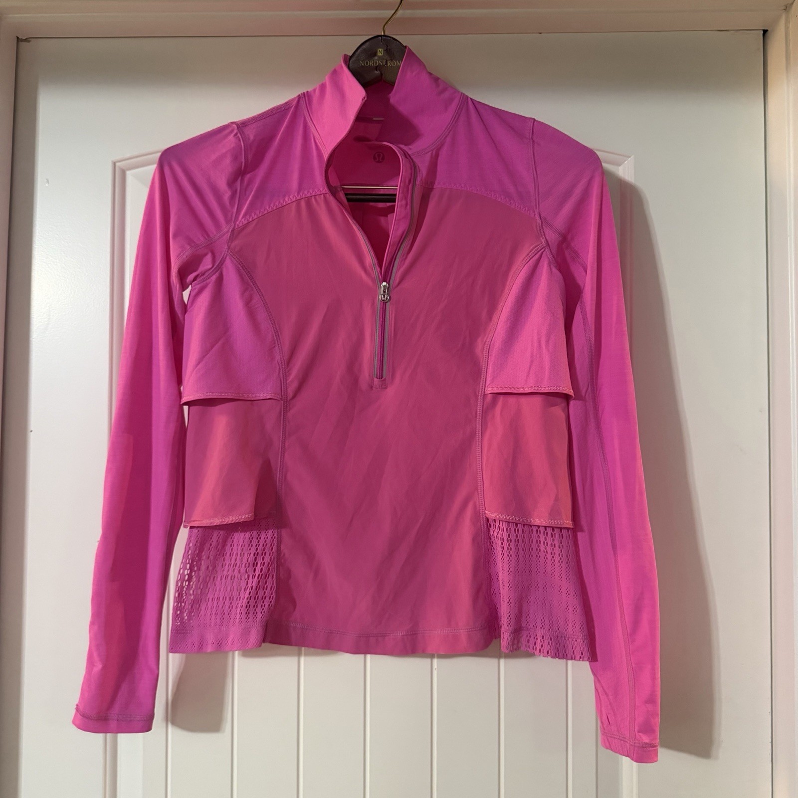 Lululemon Sun Runner Hybrid Pullover Shirt 3/4 Top Women’s Size 6 Pow Pink Light Lululemon Sun Runner Hybrid Pullover Shirt 3/4 Top Women’s Size 6 Pow Pink Light