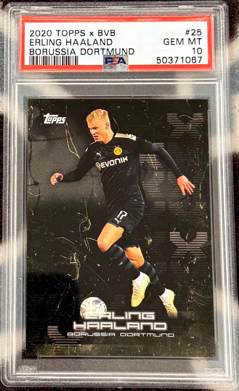 Topps 2020 Topps BVB Borussia Dortmund Erling Haaland #25 PSA 10 Rookie Card RC Topps 2020 Topps BVB Borussia Dortmund Erling Haaland #25 PSA 10 Rookie Card RC