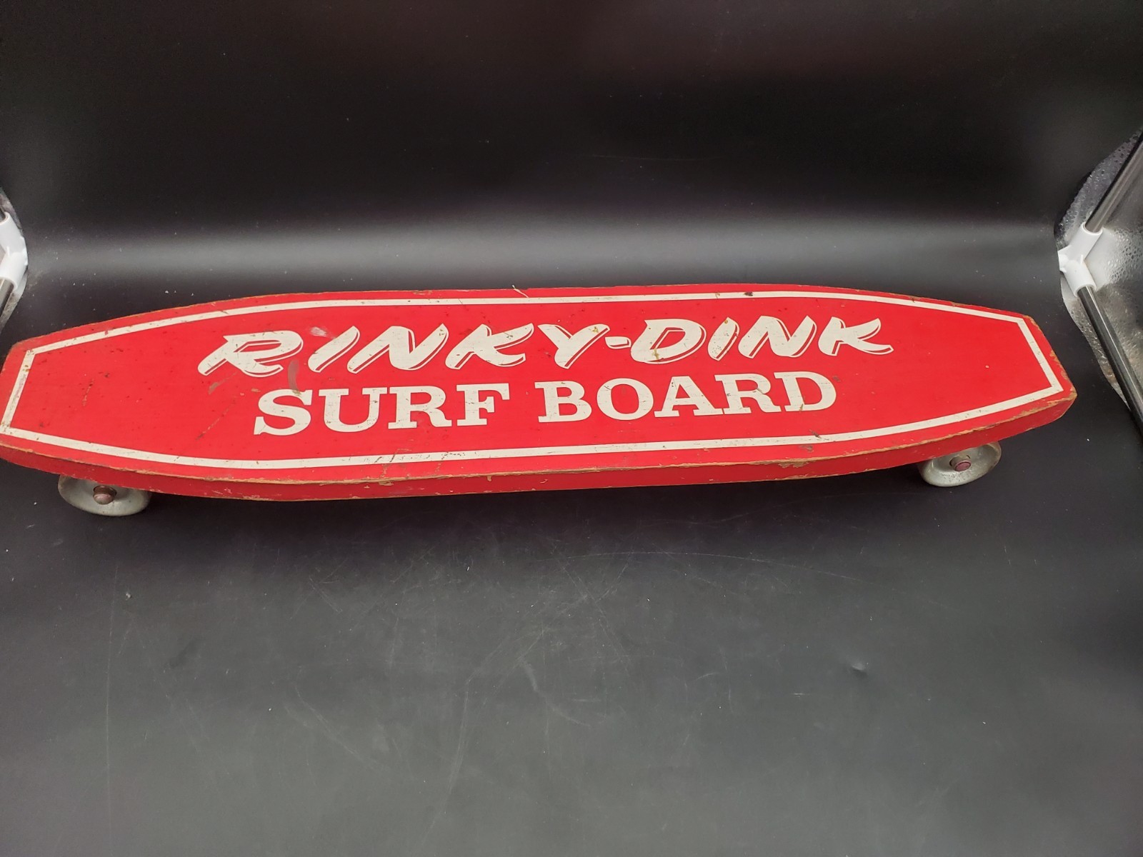 Vintage 60’s Rinky-Dink Surf Board w/ Steel Wheels Skateboard