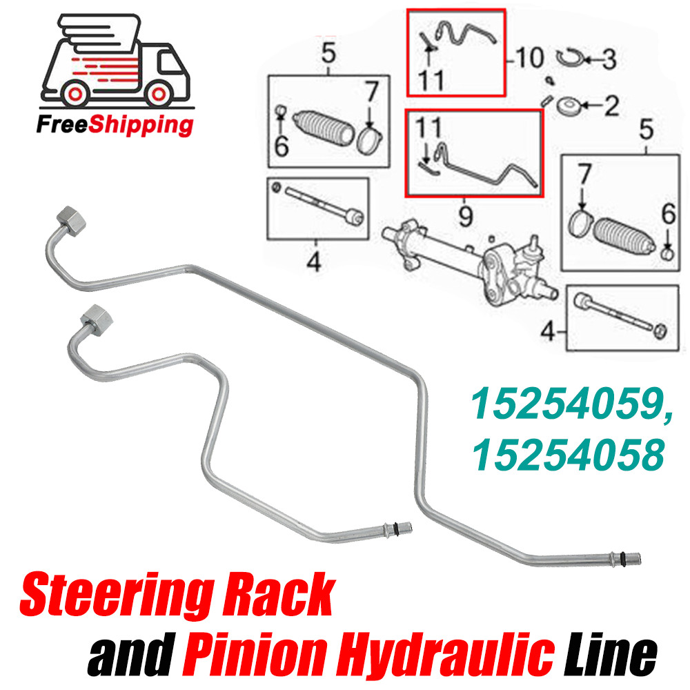 For 07-14 Tahoe Suburban Avalanche Rack Pinion Transfer Lines Hard lines on Rack For 07-14 Tahoe Suburban Avalanche Rack Pinion Transfer Lines Hard lines on Rack