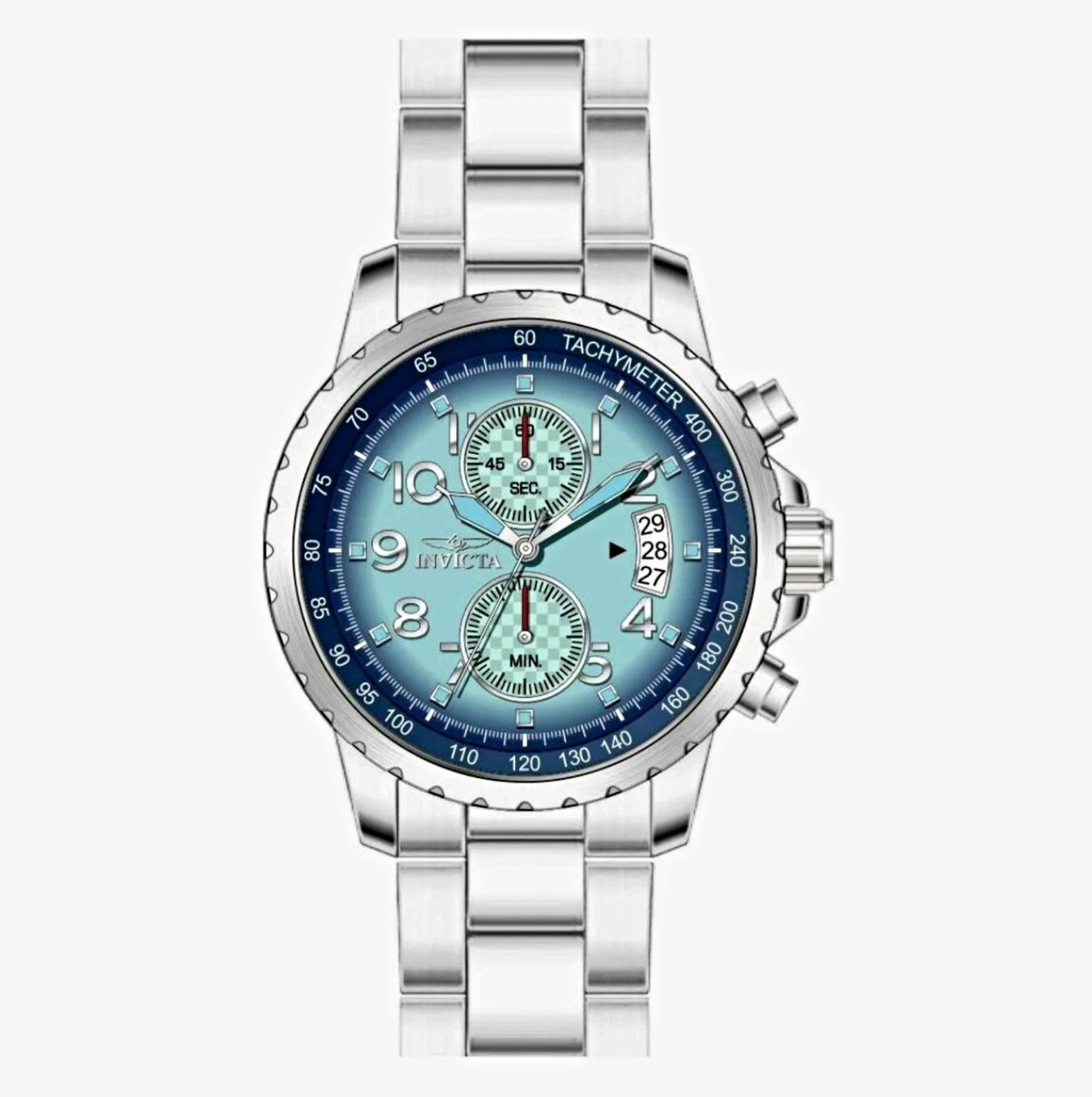 Invicta Men\'s Chronograph Tachymeter Quartz Blue Dial Stainless Steel Bracelet Invicta Men\'s Chronograph Tachymeter Quartz Blue Dial Stainless Steel Bracelet