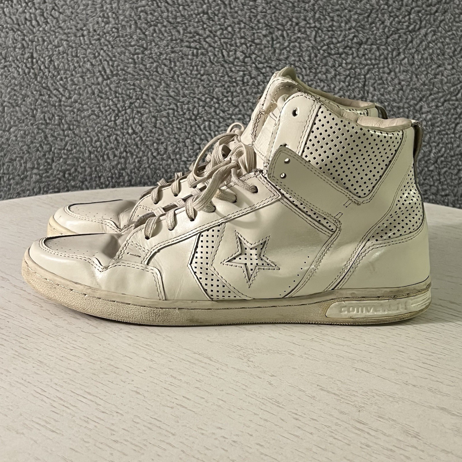 Converse John Varvatos Weapon 2012 Mid Shoes Mens 11 Cream Sneakers 136686C