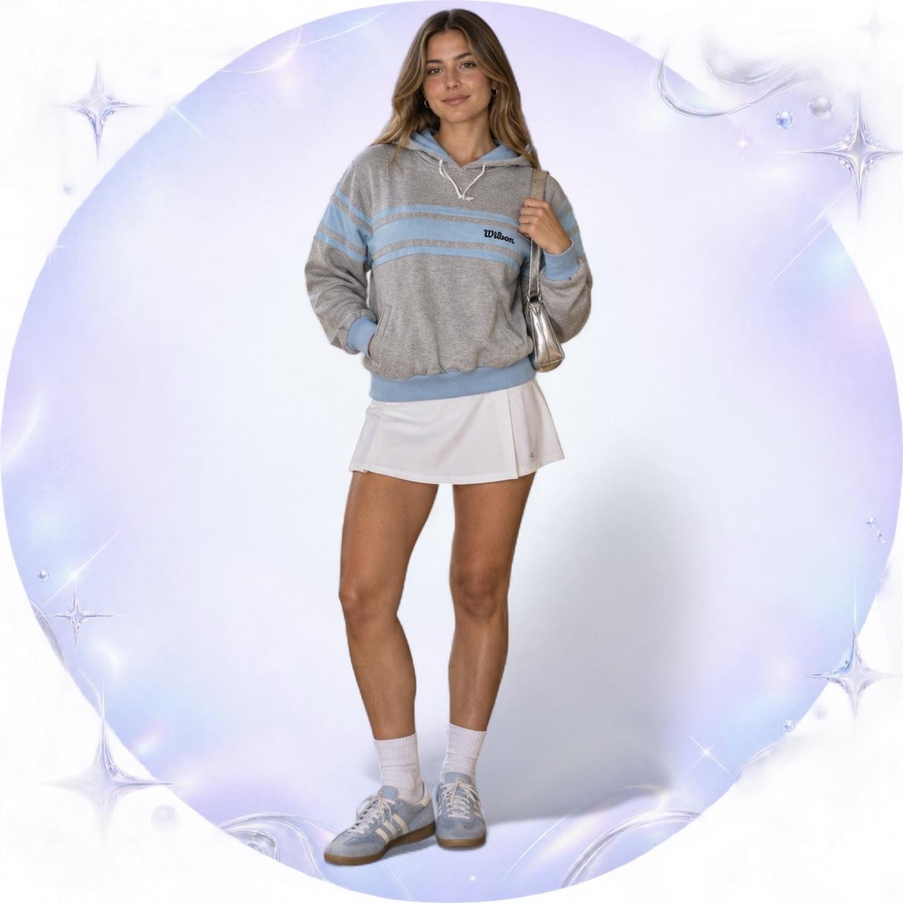 VINTAGE 80S WILSON STRIPED CROPPED HOODIE VINTAGE 80S WILSON STRIPED CROPPED HOODIE