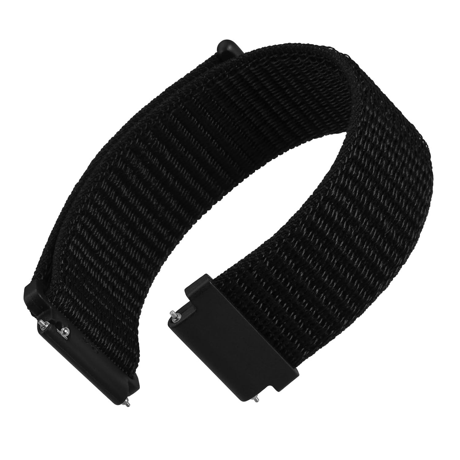 22mm Adjustable Black Nylon Quick Release Sport Watch Band Strap Leather Free