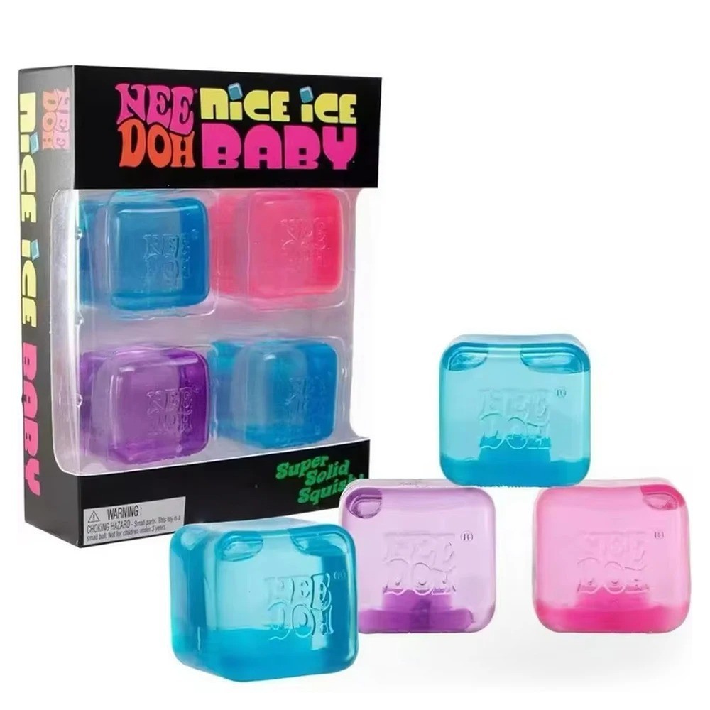 NeeDoh Nice Ice Baby 4-Pack Mini Cubes Authentic Squishy Fidget Stress Toy NeeDoh Nice Ice Baby 4-Pack Mini Cubes Authentic Squishy Fidget Stress Toy