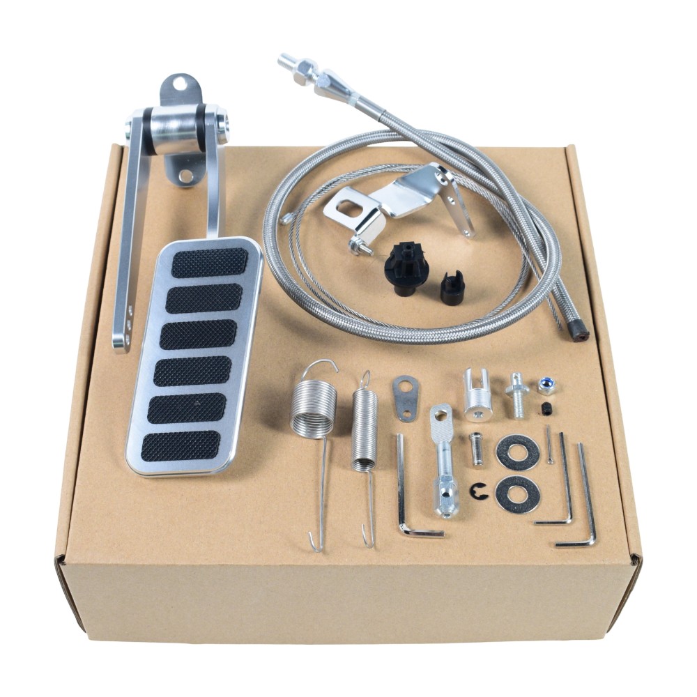 Universal Polished Aluminum Accelerator Pedal & Cable Kit