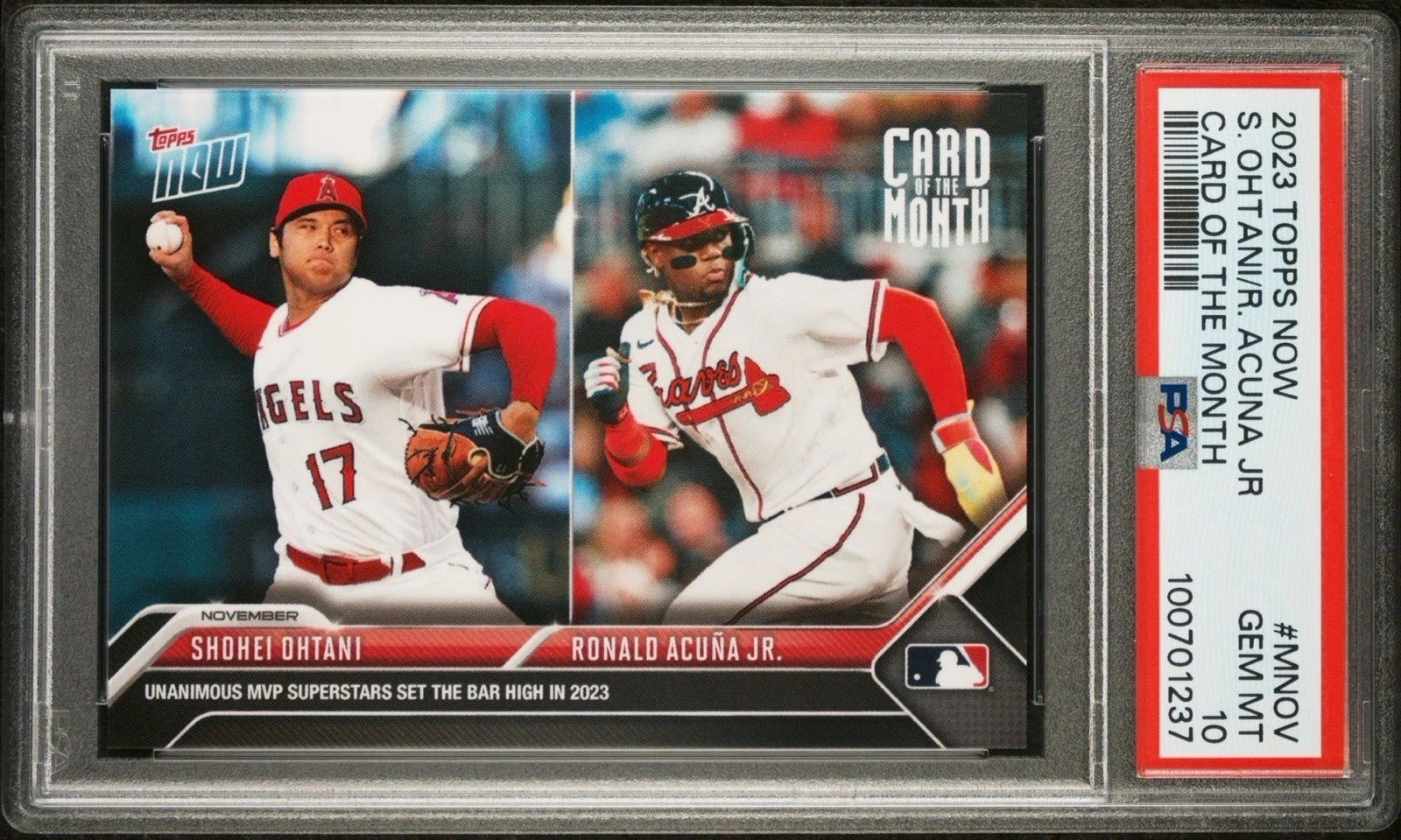SHOHEI OHTANI | RONALD ACUNA 2023 Topps Now Card Of The Month MVP Year PSA 10