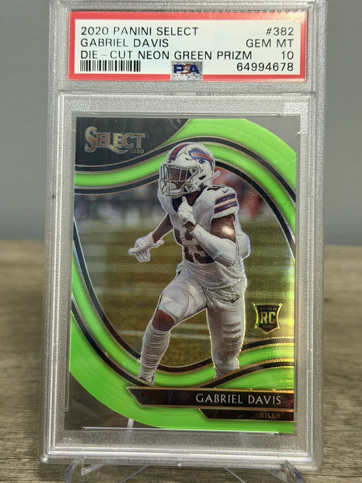 2020 Panini Select Gabriel Davis Field Level Die Cut Neon Green PSA 10 Rookie 2020 Panini Select Gabriel Davis Field Level Die Cut Neon Green PSA 10 Rookie