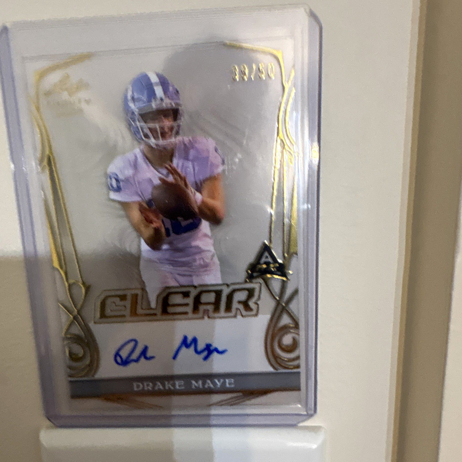 Leaf 2023 Trinity Drake Maye #CA-DM1 Clear Auto Gold Foil Rookie /50 Leaf 2023 Trinity Drake Maye #CA-DM1 Clear Auto Gold Foil Rookie /50