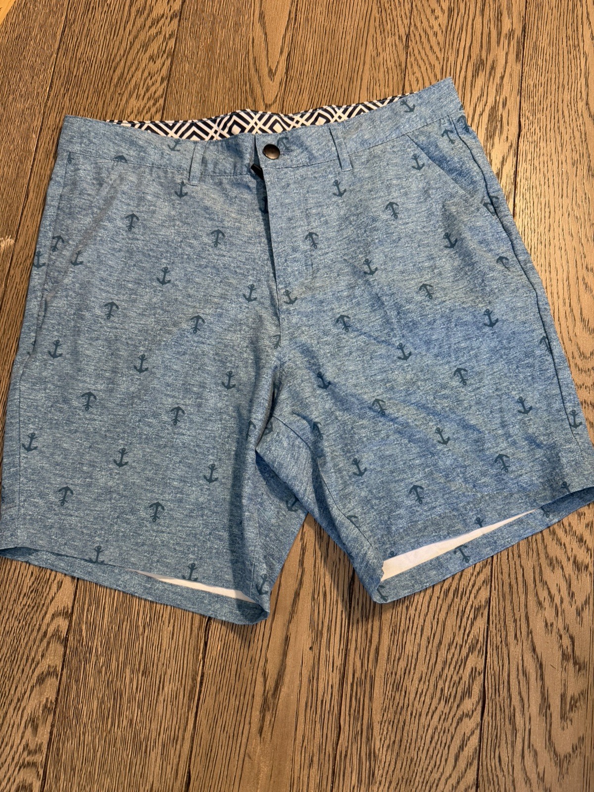 Trunks Beachwear Men’s Size 32 Multi Functional Swim Shorts Anchor Print Blue Trunks Beachwear Men’s Size 32 Multi Functional Swim Shorts Anchor Print Blue