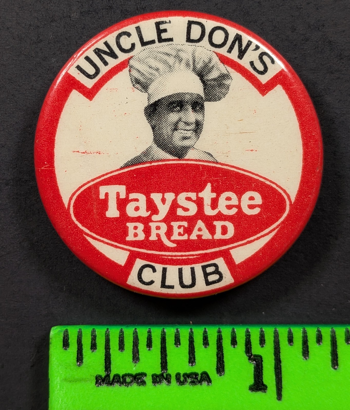 Vintage Uncle Don\'s Taystee Bread Pinback Pin Vintage Uncle Don\'s Taystee Bread Pinback Pin
