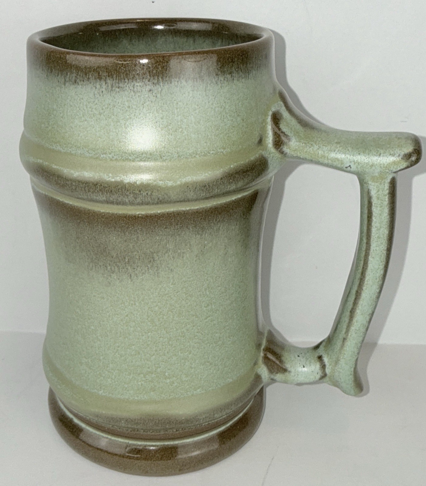 Vintage Frankoma Pottery Prairie Green M2 Jumbo Mug Tankard Sapulpa Red Clay
