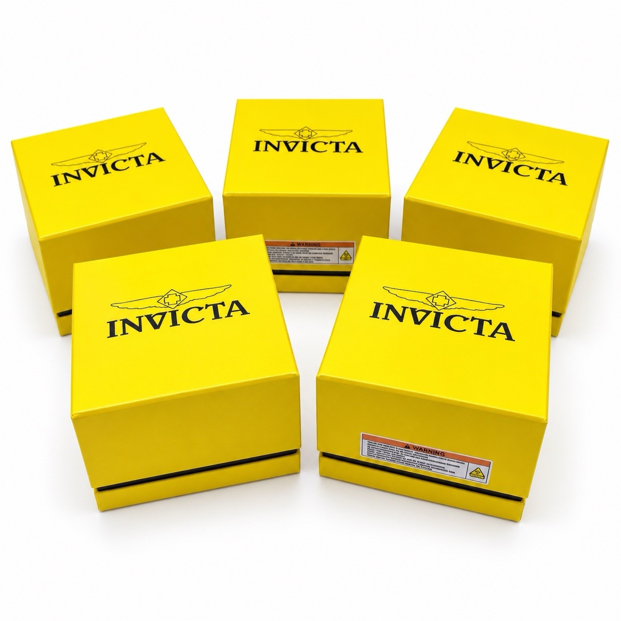 Lot of 5 Invicta Yellow Watch Boxes Empty Original Presentation Storage Cases #1
